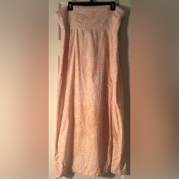 Urban Outfitters Summer Strapless Light Pink Striped Dress, Size Large - Picture 2 of 4